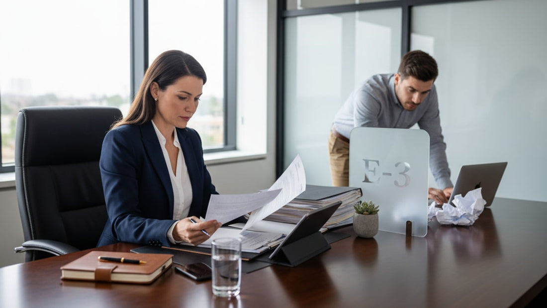 e-3 diy vs attorney - Professional illustration