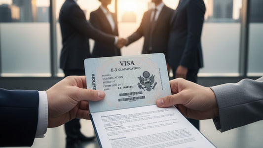 Blog Post: Is the E-3 Visa Immigrant or Nonimmigrant? - Professional illustration
