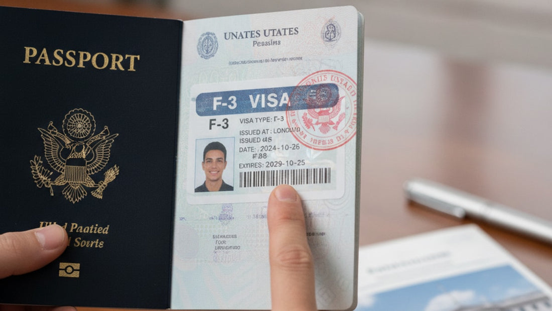 f-3 visa stamp process at embassy - Professional illustration