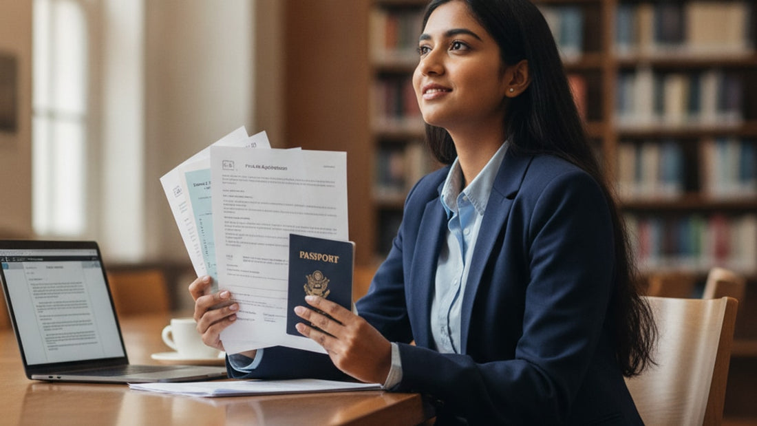 f-1 visa interview at consulate - Professional illustration