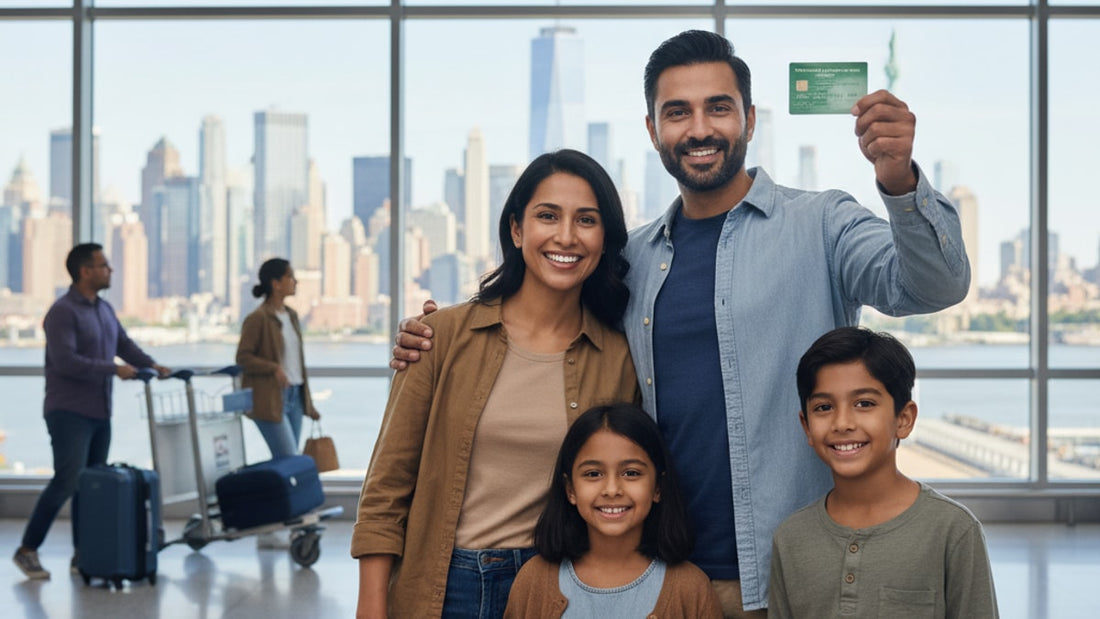 Blog Post: what to do after entering us with immigrant visa - Professional illustration