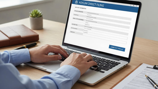 asylum direct filing to service center - Professional illustration