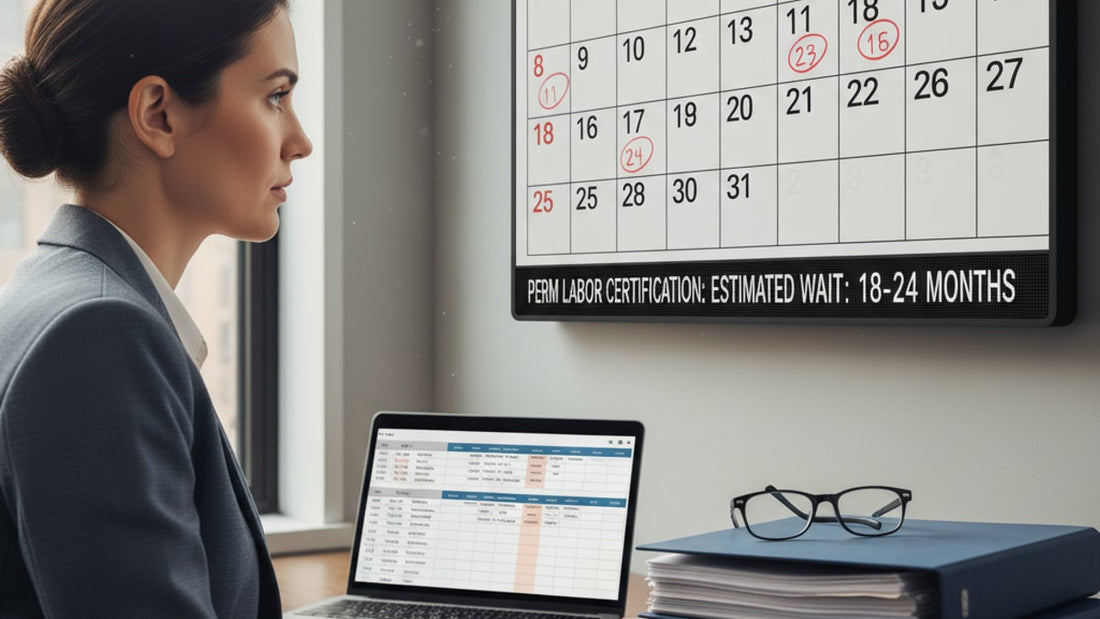 perm labor certification wait times - Professional illustration