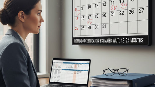 perm labor certification wait times - Professional illustration