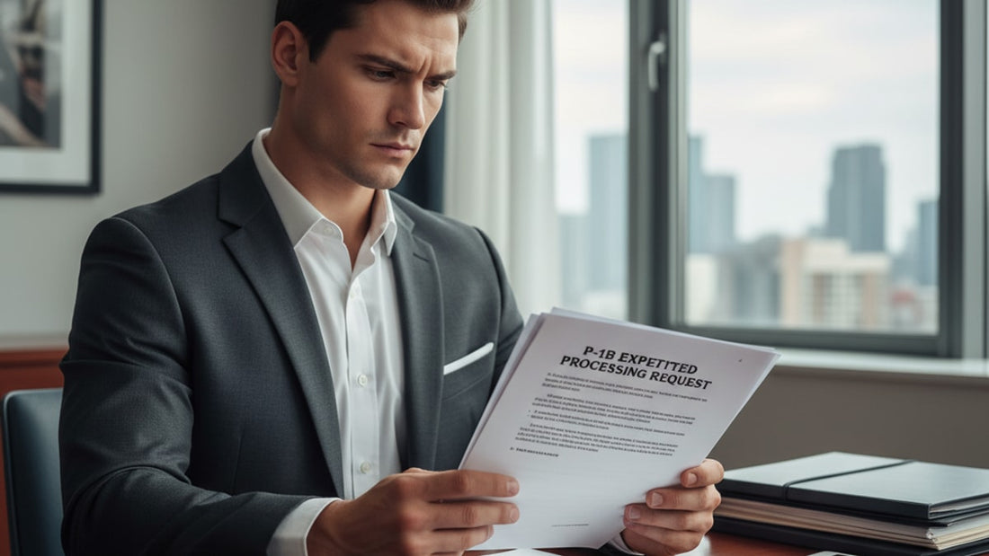 p-1b expedited processing request - Professional illustration