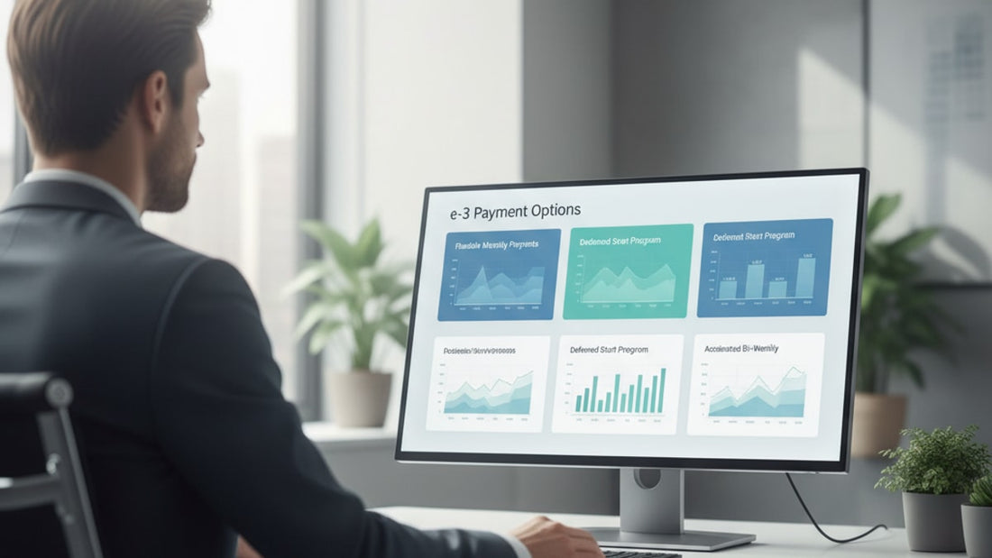 e-3 payment plans options - Professional illustration