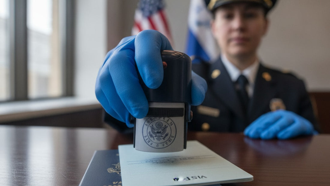 f-4 visa stamp process at embassy - Professional illustration