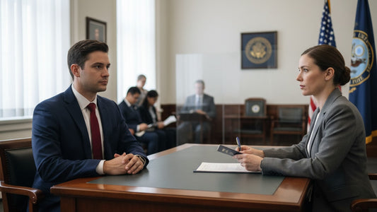 r-1 visa interview at consulate - Professional illustration