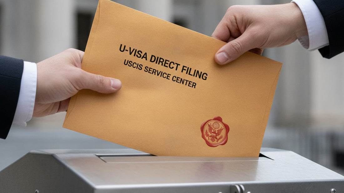 u visa direct filing to service center - Professional illustration