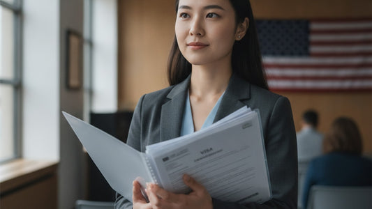 f-4 visa interview at consulate - Professional illustration