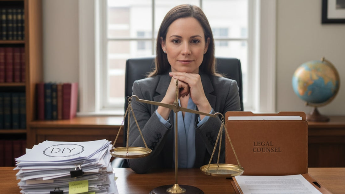 j-1 diy vs attorney - Professional illustration