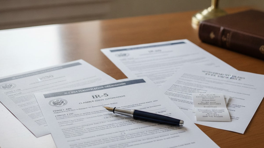 ir-5 government filing fees - Professional illustration