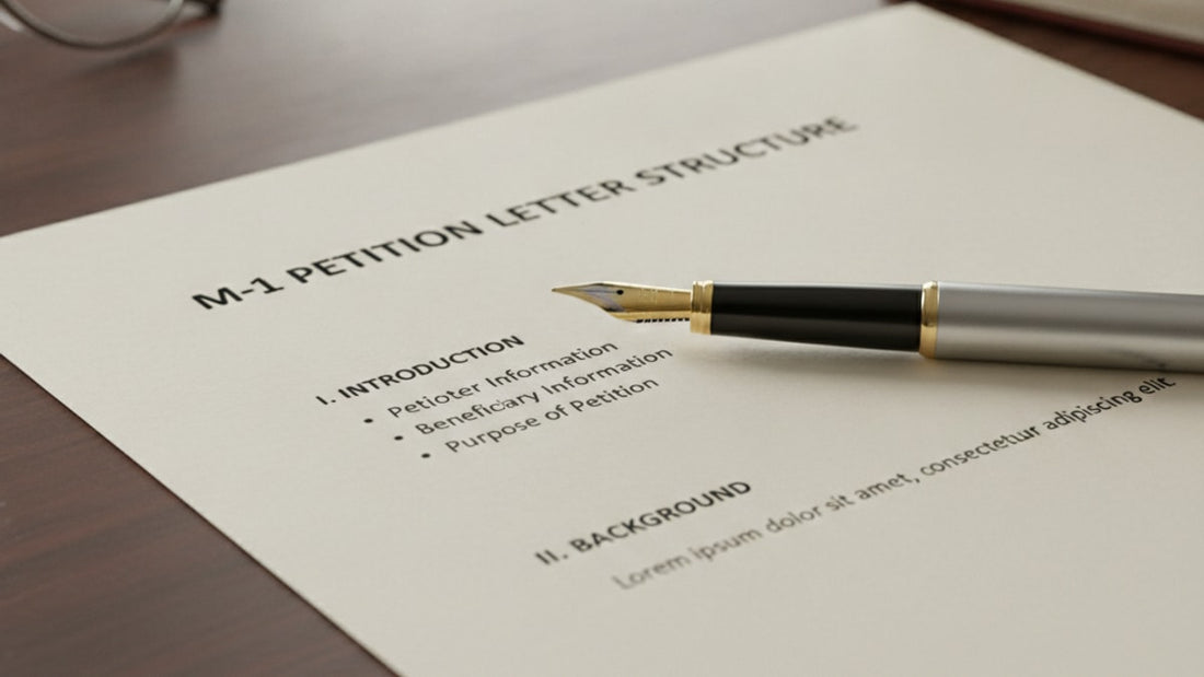 m-1 petition letter structure - Professional illustration