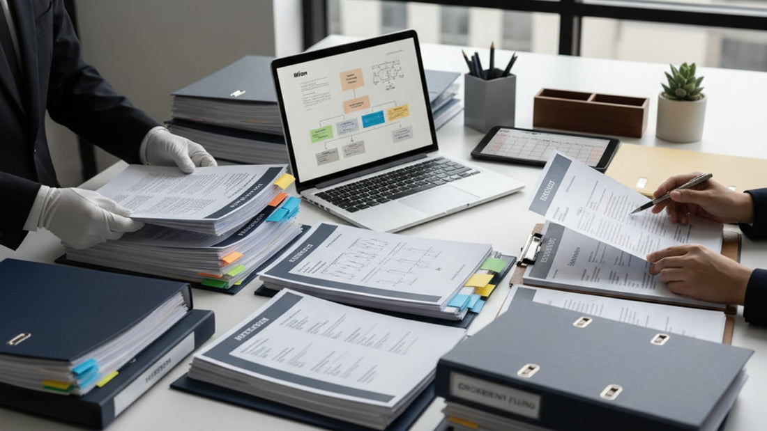 e-3 concurrent filing strategy - Professional illustration
