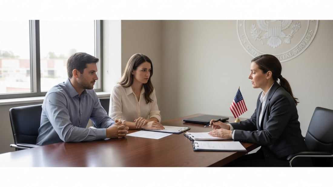 marriage green card interview red flags - Professional illustration
