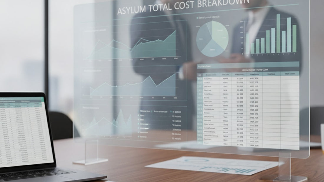 asylum total cost breakdown - Professional illustration