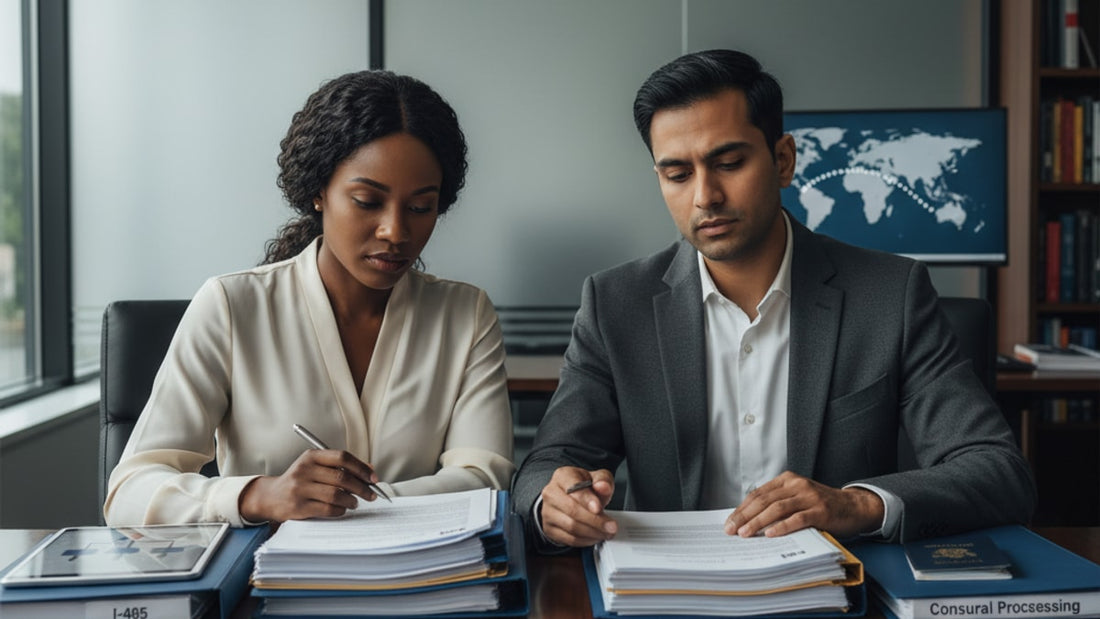 i-485 vs consular processing - Professional illustration