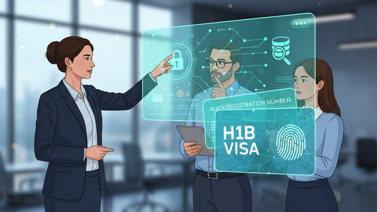 Blog Post: does h1b have alien registration number - Professional illustration
