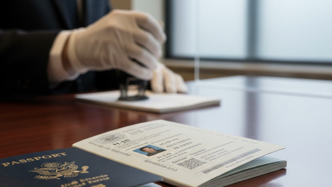 h-1b visa stamp process at embassy - Professional illustration
