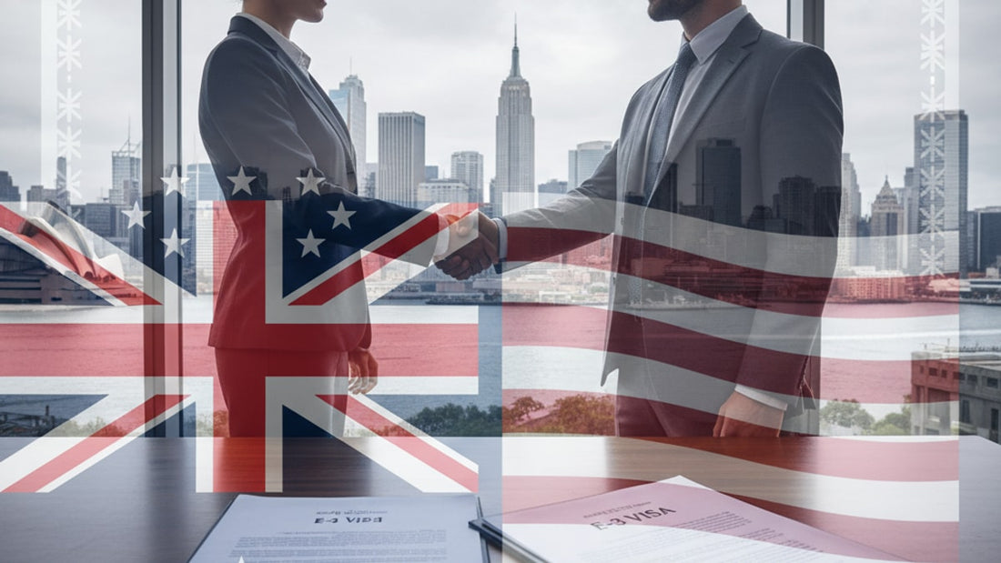 Blog Post: what is the e-3 visa - Professional illustration