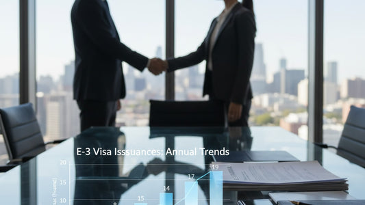Blog Post: How Many E-3 Visas Are Issued Each Year? - Professional illustration