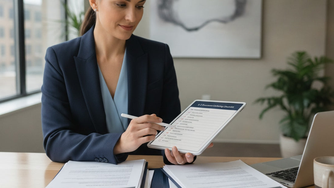 e-2 document gathering checklist - Professional illustration