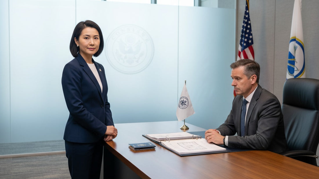 o-1b visa interview at consulate - Professional illustration
