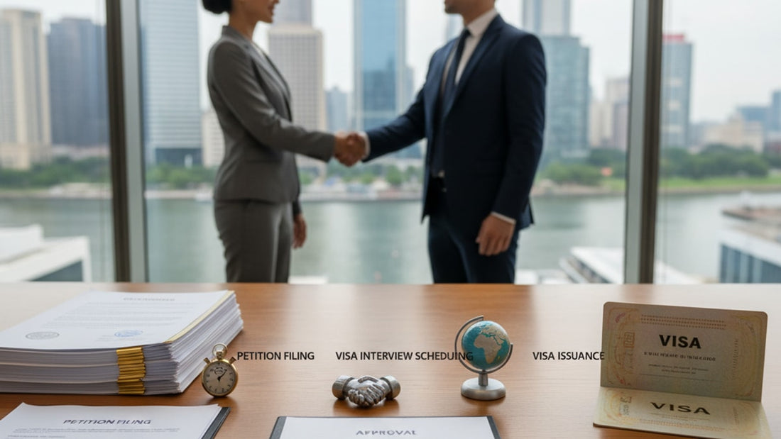 Blog Post: how long does it take to get an immigrant visa - Professional illustration