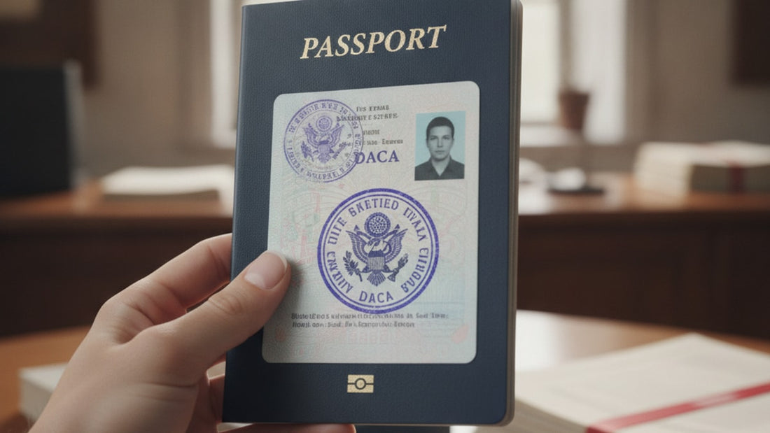 daca visa stamp process at embassy - Professional illustration