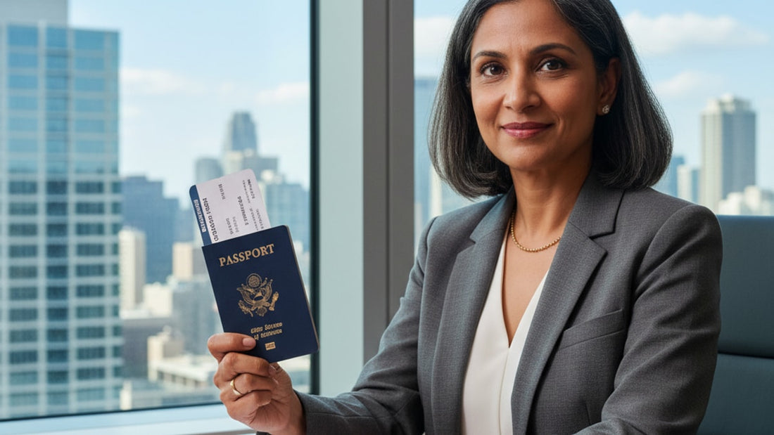 Blog Post: Can an E-2 Visa Holder Travel Outside the U.S. - Professional illustration