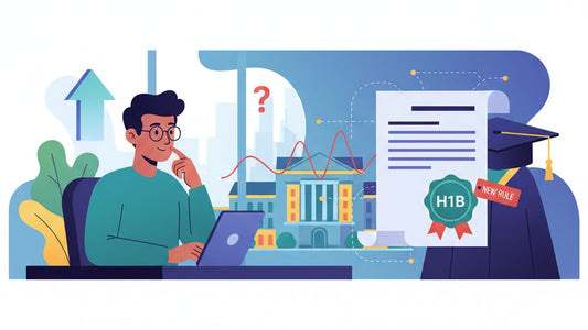 Blog Post: does the new h1b rule apply to f1 students - Professional illustration