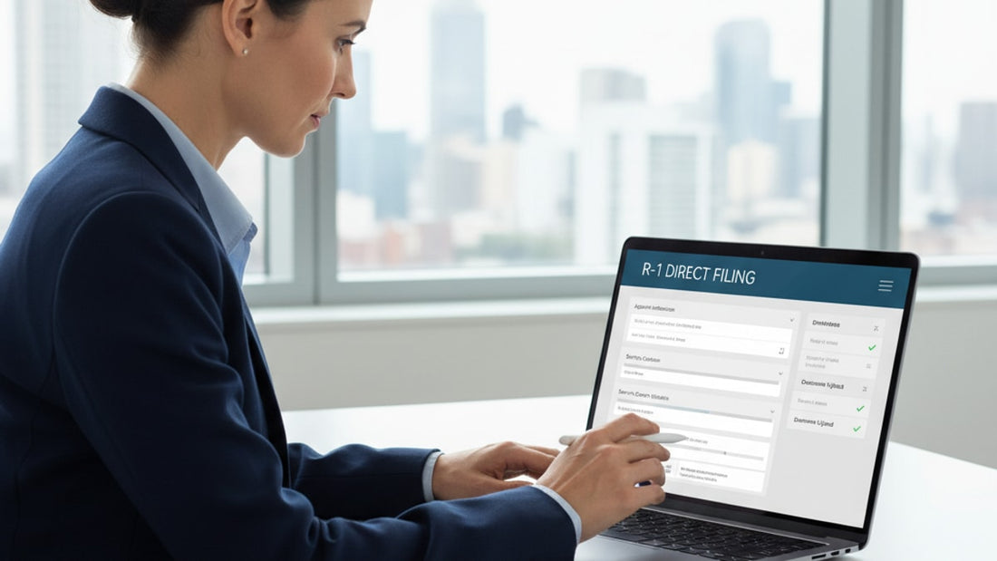 r-1 direct filing to service center - Professional illustration
