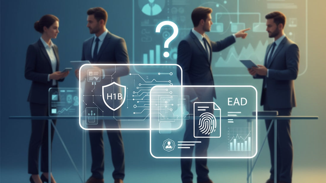 Blog Post: does h1b have ead card - Professional illustration