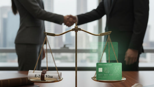Blog Post: Can the E-2 Visa Lead to a Green Card - Professional illustration