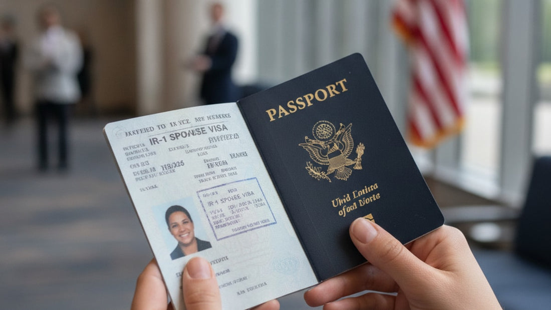 ir-1 visa stamp process at embassy - Professional illustration
