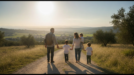asylum family members following to join - Professional illustration