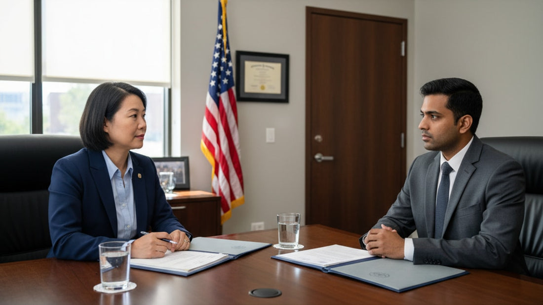 what happens at a uscis interview - Professional illustration
