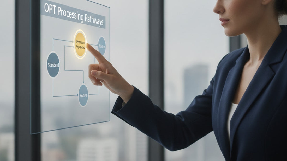 opt premium processing strategy - Professional illustration