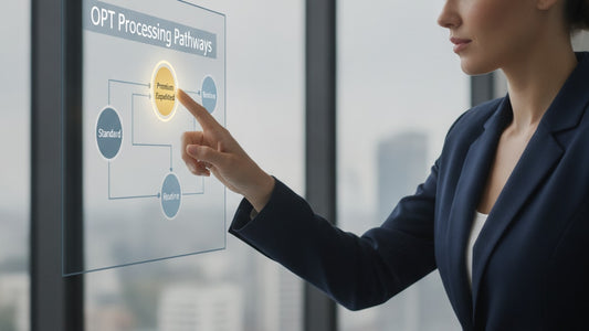 opt premium processing strategy - Professional illustration