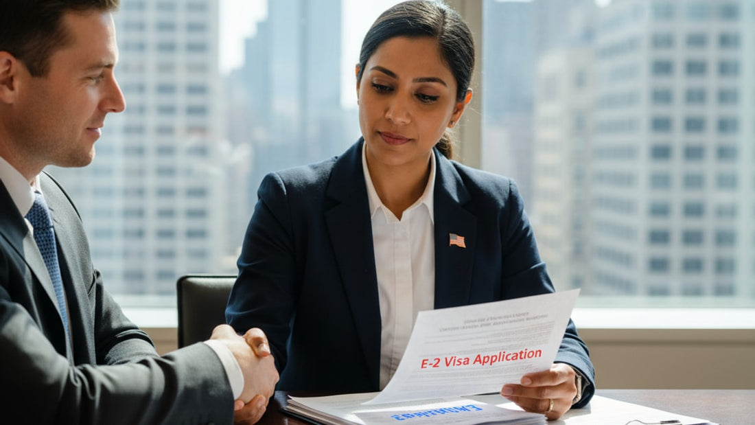 Blog Post: How to Apply for an E-2 Visa - Professional illustration