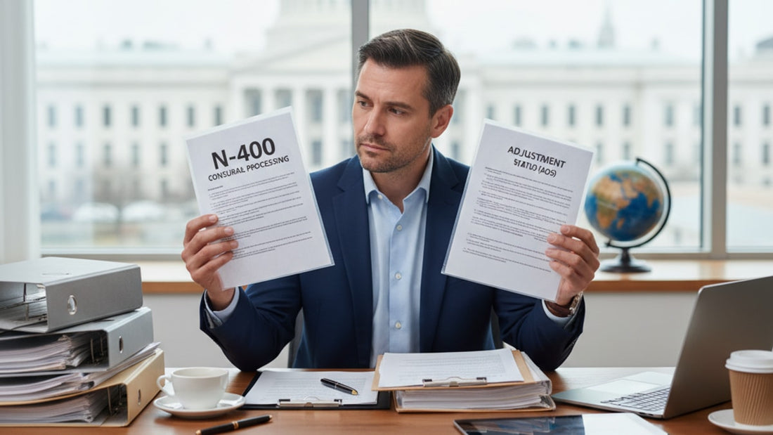 n-400 consular vs aos - Professional illustration