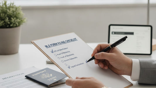 ir-2 form filing checklist - Professional illustration