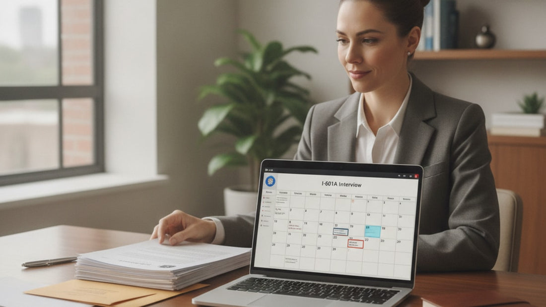 i-601a interview scheduling - Professional illustration