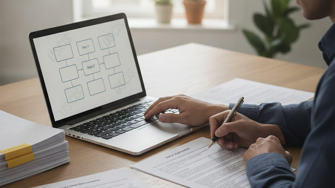 daca application process step by step - Professional illustration
