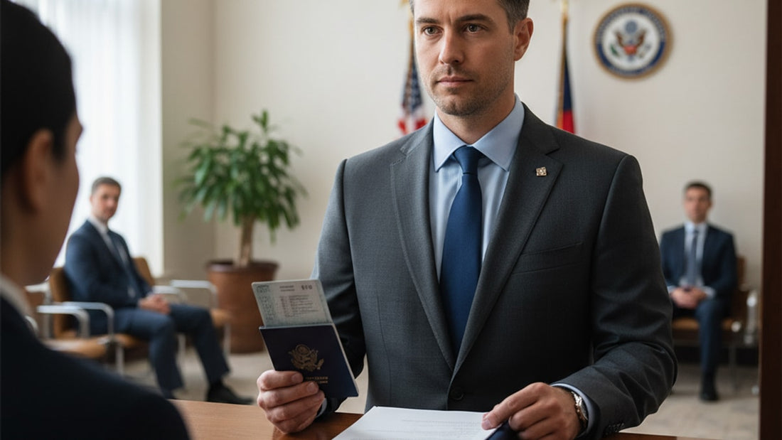 l-1a visa interview at consulate - Professional illustration