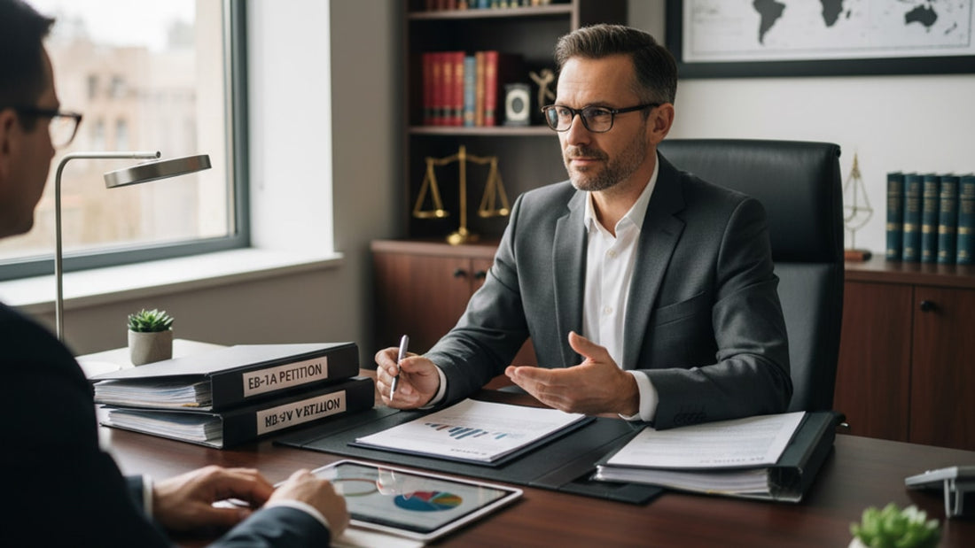 eb-1a filing with or without an attorney - Professional illustration