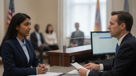 f-3 visa interview at consulate - Professional illustration