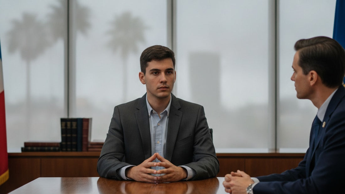 asylum visa interview at consulate - Professional illustration