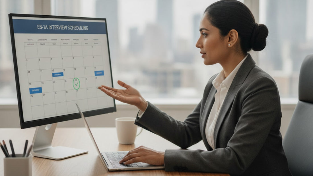 eb-1a interview scheduling - Professional illustration