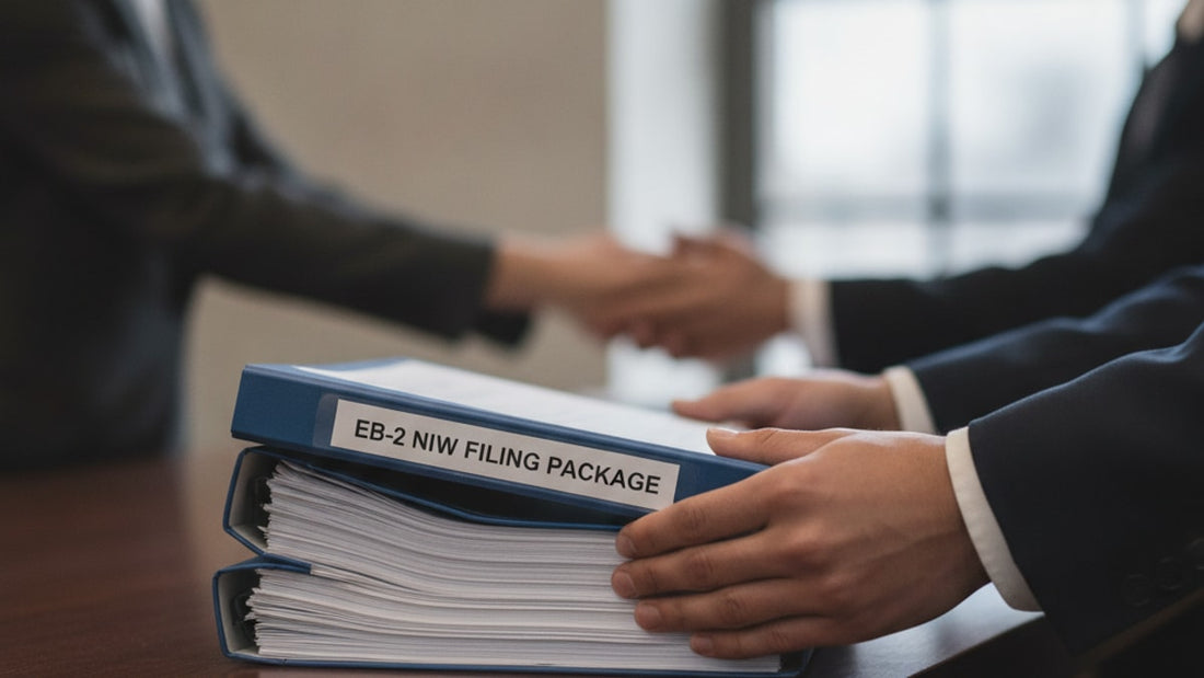 eb-2 niw filing package submission - Professional illustration
